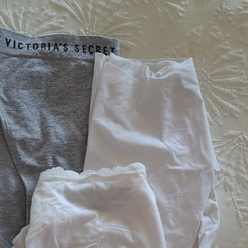 Victoria's Secret Gray and White Panties,set of 3